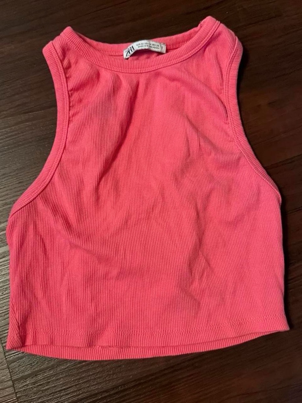 ZARA Pink & Green Ribbed Tank Top BUNDLE - Sleeveless Crop